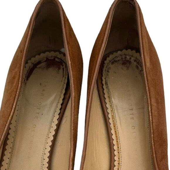Charlotte Olympia Brown Suede Tasseled Pointed Toe Block Heeled Pumps Size 41 - Picture 8 of 9